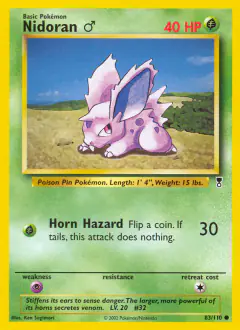 Nidoran ♂ 83/110 Common card from Legendary Collection