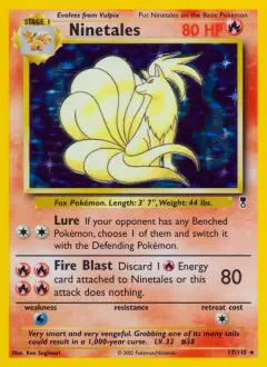 Ninetales 17/110 Rare Holo card from Legendary Collection