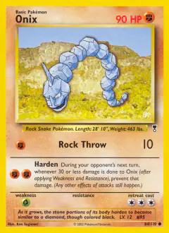 Onix 84/110 Common card from Legendary Collection