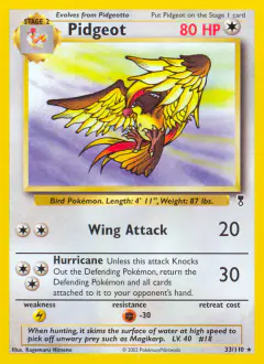 Pidgeot 33/110 Rare card from Legendary Collection