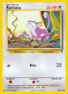 Rattata 89/110 Common card from Legendary Collection