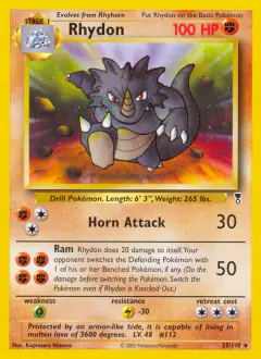 Rhydon 35/110 Rare card from Legendary Collection
