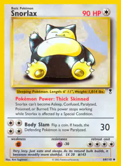 Snorlax 64/110 Uncommon card from Legendary Collection