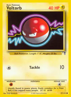 Voltorb 97/110 Common card from Legendary Collection