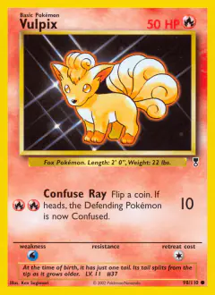 Vulpix 98/110 Common card from Legendary Collection