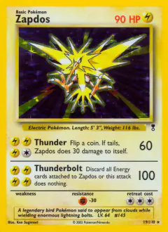 Zapdos 19/110 Rare Holo card from Legendary Collection