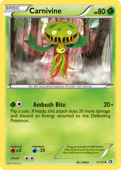Carnivine 5/113 Uncommon card from Legendary Treasures