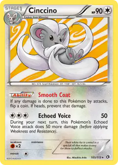 Cinccino 105/113 Rare Holo card from Legendary Treasures