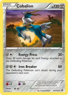 Cobalion 91/113 Rare Holo card from Legendary Treasures
