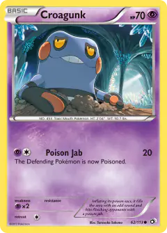 Croagunk 62/113 Common card from Legendary Treasures