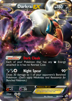 Darkrai-EX 88/113 Rare Holo EX card from Legendary Treasures