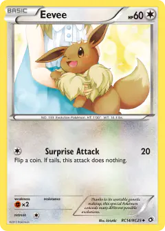 Eevee RC14/RC25 Uncommon card from Legendary Treasures