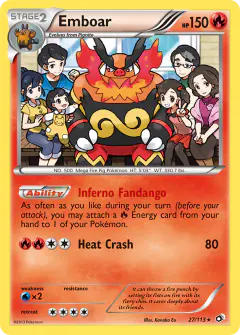 Emboar 27/113 Rare Holo card from Legendary Treasures