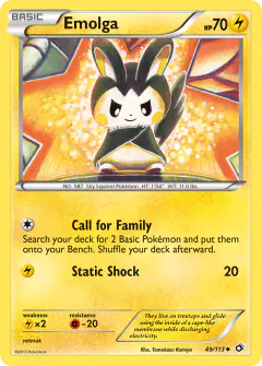 Emolga 49/113 Uncommon card from Legendary Treasures