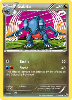 Gabite 95/113 Uncommon card from Legendary Treasures