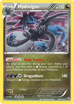 Hydreigon 99/113 Rare Holo card from Legendary Treasures