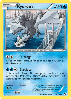 Kyurem 43/113 Rare Holo card from Legendary Treasures