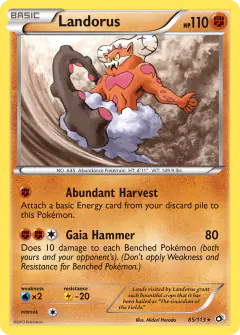 Landorus 85/113 Rare Holo card from Legendary Treasures