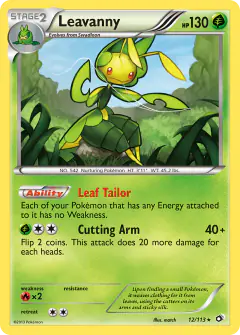 Leavanny 12/113 Rare Holo card from Legendary Treasures