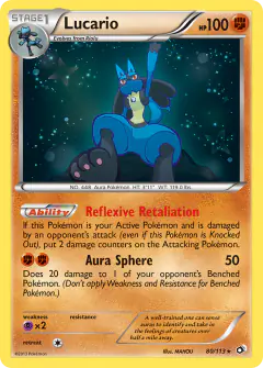 Lucario 80/113 Rare Holo card from Legendary Treasures