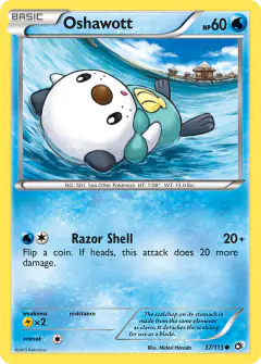 Oshawott 37/113 Common card from Legendary Treasures