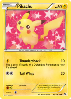Pikachu RC7/RC25 Uncommon card from Legendary Treasures