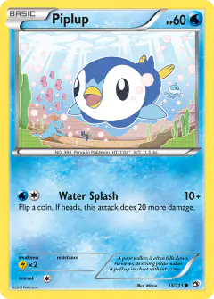 Piplup 33/113 Common card from Legendary Treasures