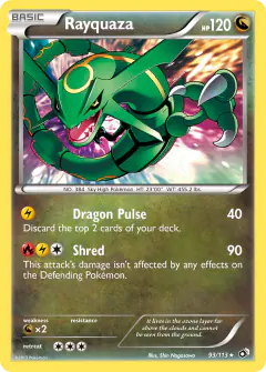 Rayquaza 93/113 Rare Holo card from Legendary Treasures