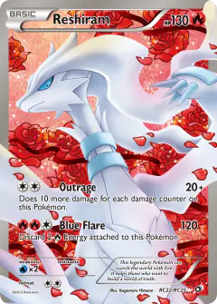 Reshiram RC22/RC25 Rare Ultra card from Legendary Treasures