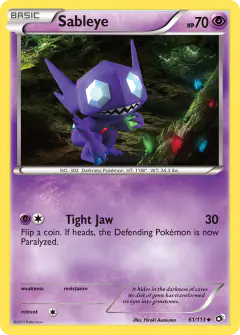 Sableye 61/113 Uncommon card from Legendary Treasures