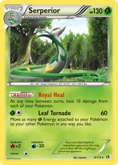 Serperior 8/113 Rare Holo card from Legendary Treasures