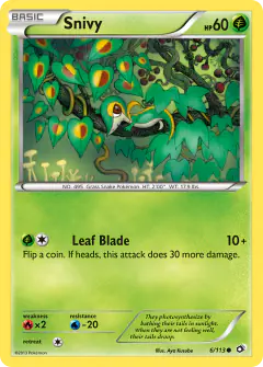 Snivy 6/113 Common card from Legendary Treasures