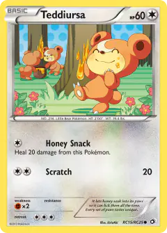 Teddiursa RC15/RC25 Common card from Legendary Treasures