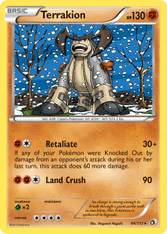 Terrakion 84/113 Rare Holo card from Legendary Treasures