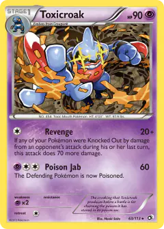 Toxicroak 63/113 Rare card from Legendary Treasures