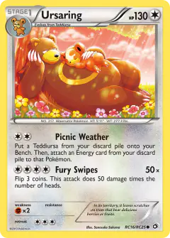 Ursaring RC16/RC25 Common card from Legendary Treasures