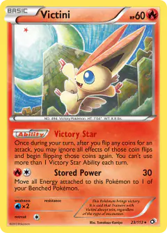 Victini 23/113 Rare Holo card from Legendary Treasures