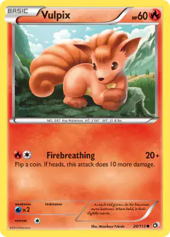 Vulpix 20/113 Common card from Legendary Treasures