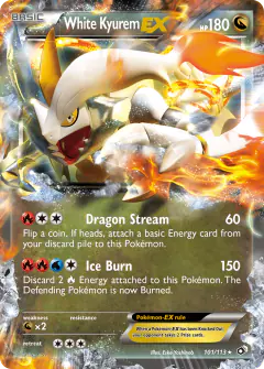 White Kyurem-EX 101/113 Rare Holo EX card from Legendary Treasures