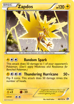 Zapdos 46/113 Rare Holo card from Legendary Treasures
