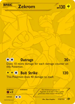 Zekrom 115/113 Rare Secret card from Legendary Treasures