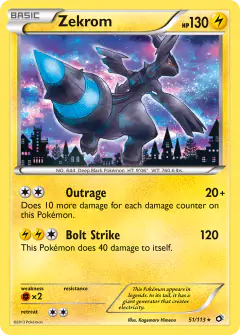 Zekrom 51/113 Rare Holo card from Legendary Treasures