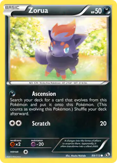 Zorua 89/113 Common card from Legendary Treasures