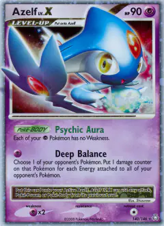 Azelf LV.X 140/146 Rare Holo LV.X card from Legends Awakened