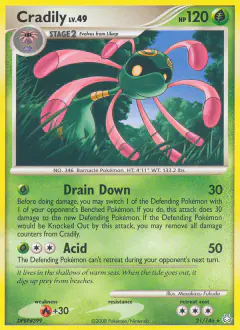 Cradily 21/146 Rare card from Legends Awakened