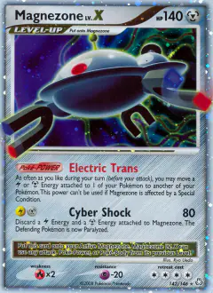 Magnezone LV.X 142/146 Rare Holo LV.X card from Legends Awakened