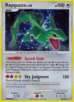 Rayquaza 14/146 Rare Holo card from Legends Awakened