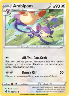 Ambipom 145/196 Uncommon card from Lost Origin