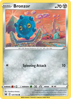 Bronzor 125/196 Common card from Lost Origin