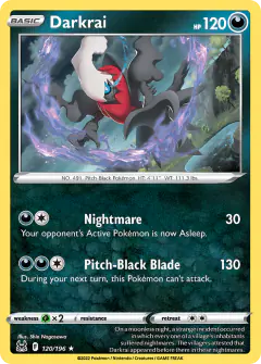 Darkrai 120/196 Rare Holo card from Lost Origin